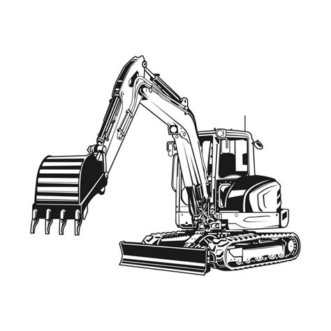 mini excavator outline|excavator holding pipe clip art.